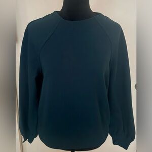 Banana Republic Teal Long Balloon Sleeve Fleece Sweatshirt - M
